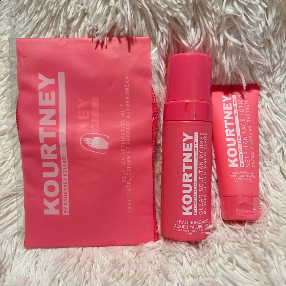 Kourtney Kellar Self Tanning Bundle- 3pc Tan Mousse, Lotion & Mitt- Medium